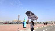 Windy conditions in Abu Hamour today, April 1, 2023. Picture by Marivie Alabanza / The Peninsula 