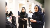 Chairperson of Qatar Museums H E Sheikha Al Mayassa bint Hamad bin Khalifa Al Thani (first right)  during the event.