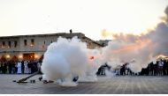 Iftar cannon firing at Souq Waqif. Pic: Abdul Basit / The Peninsula