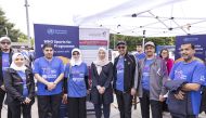 Minister of Public Health H E Dr. Hanan Mohamed Al Kuwari and other officials participating in WHO's Walk the Talk: Health For All Challenge in Geneva, ahead of the 76th World Health Assembly.
