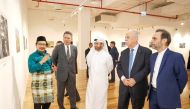 Katara General-Manager Prof Dr. Ibrahim Al Sulaiti (third right), Ambassador of Malaysia to Qatar H E Zamshari Shaharan (2nd left), with other officials during the opening of the exhibition.