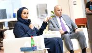 Chairperson of Qatar Museums, H E Sheikha Al Mayassa bint Hamad bin Khalifa Al Thani, and GU-Q Dean Safwan Masri at the session. 