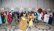 Ghana dance troupe performs traditional dances with guests during the Africa Day event.