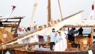 Children participating in one of the previous editions of the Al Mina Pearl Diving Competition.