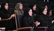 Minister of Education and Higher Education H E Buthaina bint Ali Al Jabr Al Nuaimi with other official during the graduation ceremony of ‘Good Start’ initiative and the Tamheen programme.