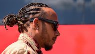 Mercedes' British driver Lewis Hamilton looks on prior to the first practice session, ahead of the Italian Formula One Grand Prix at Autodromo Nazionale Monza circuit, in Monza on September 1, 2023. Photo by Ben Stansall / AFP