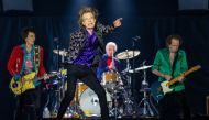 Ronnie Woods, Mick Jagger, Charlie Watts, and Keith Richards perform onstage as The Rolling Stones bring their 'NO FILTER' Tour at NRG Stadium on July 27, 2019 in Houston, Texas. Photo by SUZANNE CORDEIRO / AFP