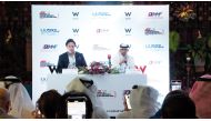 General Manager of W Doha Wassim Daageh (left), and CEO of LIC and QMMF Executive Director Amro Al Hamad during the press conference yesterday.