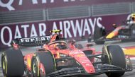 Ferrari's Spanish driver Carlos Sainz Jr drives during the third practice session ahead of the Singapore Formula One Grand Prix night race at the Marina Bay Street Circuit in Singapore on September 16, 2023. (Photo by Roslan Rahman / AFP)