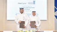 UDST President Dr. Salem Al Naemi (right)  and CEO of Edaa Sheikh Saif Abdulla Al Thani during the signing ceremony.