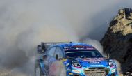 Estonian driver Ott Tanak and Estonian co-driver Martin Jarveoja compete in their M-Sport Ford during the Concepcion stage of the WRC Rally Chile, the eleventh round of the FIA World Rally Championship, in Concepcion, Chile, on September 30, 2023. (Photo by Guillermo SALGADO / AFP)
