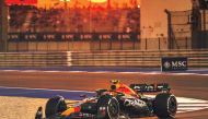 Max Verstappen drives during the first practice session at the Lusail International Circuit, yesterday.