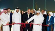 Minister of Municipality H E Dr. Abdullah bin Abdulaziz bin Turki Al Subaie and Minister of Industry, Trade, and Supply of  Jordan H E Yousef Mahmoud Shamali inaugurating the Jordanian pavilion at  Expo 2023 Doha.