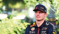 Max Verstappen looks on during an interview at Oracle HQ in Austin, Texas. AFP