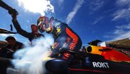 Max Verstappen of the Netherlands and Oracle Red Bull Racing prepares to drive on the grid prior to the F1 Grand Prix of United States at Circuit of The Americas on October 22, 2023 in Austin, Texas. (Photo by Mark Thompson/Getty Images/AFP)