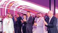 Crown Prince and Prime Minister of the Kingdom of Saudi Arabia, HRH Prince Mohammed bin Salman bin Abdulaziz Al Saud being welcomed by FIFA President Gianni Infantino (right) and Al Nassr’s Portuguese forward Cristiano Ronaldo (centre) at the launch of the eSports World Cup in Riyadh. AFP