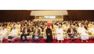 Minister of Public Health H E Dr. Hanan Mohamed Al Kuwari  (centre) along with other officials during the conference.