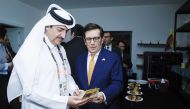 Ambassador of Ecuador to Qatar, H E Pascual Del Cioppo with Secretary-General of the National Committee for hosting Expo 2023 Doha, Mohammed Ali Al Khouri. Pic :  Rajan Vadakkemuriyil