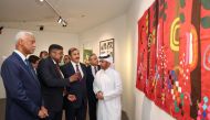 Katara General Manager, Prof. Dr. Khalid bin Ibrahim Al Sulaiti (right), along with Ambassador of Angola H E Antonio Coelho Ramos da Cruz (second left) and other ambassadors and officials during the opening of the “Angola — Land of Ancestors and Global Expression” exhibition.