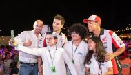 Qatar GP Junior reporters with MotoGP riders. 