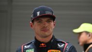 Red Bull Racing's Dutch driver Max Verstappen looks on after the qualifying session for the Las Vegas Formula One Grand Prix on November 18, 2023, in Las Vegas, Nevada. (Photo by Jim WATSON / AFP)
