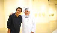 Widi and Yousef (right) during the opening of Dialogue of Papers exhibition. 