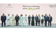 Minister of Education and Higher Education H E Buthaina bint Ali Al Jaber Al Nuaimi (sixth right) with other participants at the roundtable meeting of education ministers at COP28 in Dubai.