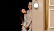 File: Best Actress in a Supporting Role winner US actress Jamie Lee Curtis (right) and Best Actress in a Leading Role Malaysian actress Michelle Yeoh are pictured in the press room during the 95th Annual Academy Awards at the Dolby Theatre in Hollywood, California on March 12, 2023. (Photo by Frederic J Brown / AFP)