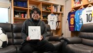 This photo taken on January 30, 2023 shows Japanese cartoonist and manga artist Yoichi Takahashi, best known for his work 