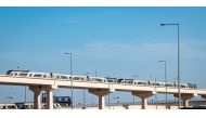 File photo of six-carriage Doha Metro trains running on the Red Line