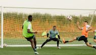 Australia players during a training session ahead of tomorrow's Group B opener against India. Pic: Twitter/@Socceroos