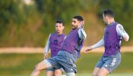 UAE players during a training session.