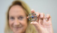 Flora Steel with a brooch she bought at an antique fair more than 30 years ago. Credit: Gildings Auctioneers