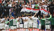 Iraq's players applaud the fans at the end of the Qatar 2023 AFC Asian Cup Group D football match between Iraq and Japan at the Education City Stadium in Al-Rayyan, west of Doha on January 19, 2024. (Photo by HECTOR RETAMAL / AFP)