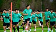 Thailand players during a training session.  