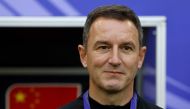 China's Serbian coach Aleksandar Jankovic looks on during the Qatar 2023 AFC Asian Cup Group A football match between Lebanon and China at the Al-Thumama Stadium in Doha on January 17, 2024. (Photo by KARIM JAAFAR / AFP)
