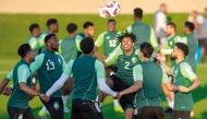 Saudi Arabia players during a training session.