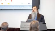 Bryan Alexander during the public talk hosted by Georgetown University in Qatar. 