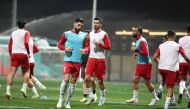 Iran's players gear up for the Round of 16 clash.