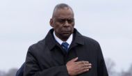 US Defense Secretary Lloyd Austin attend the dignified transfer of the remains of three US service members killed in the drone attack on the US military outpost in Jordan, at Dover Air Force Base in Dover, Delaware, on February 2, 2024. (Photo by Roberto Schmidt / AFP)
