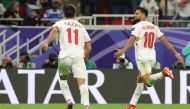 Jordan's Mousa Al Tamari celebrates his goal against South Korea in the semi-final. 