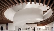 Lusail Museum, central staircase leading to exhibition spaces. Herzog & de Meuron / Qatar Museums