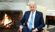 US President Joe Biden speaks during a meeting with Italian Prime Minister Giorgia Meloni in the Oval Office of the White House in Washington, DC, on March 1, 2024. (Photo by Saul Loeb / AFP)