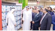 Dignitaries and officials inspect a section of the hypermarket.