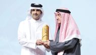 Minister of Culture H E Sheikh Abdulrahman bin Hamad Al Thani with Dr. Hassan Al Nama.