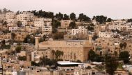 A picture shows the Ibrahimi Mosque, also known as the Tomb of the Patriarchs, in the city of Hebron in the occupied West Bank on March 16, 2024. (Photo by HAZEM BADER / AFP)
