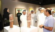 Katara General Manager, Prof. Dr. Khalid bin Ibrahim Al Sulaiti (second left) with other officials during the opening of the art exhibition.