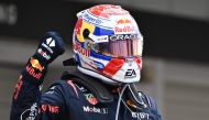 Red Bull Racing's Dutch driver Max Verstappen celebrates winning the Formula One Japanese Grand Prix race at the Suzuka circuit in Suzuka, Mie prefecture on April 7, 2024. (Photo by Philip FONG / AFP)