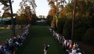 Scottie Scheffler of the United States plays his shot from the 18th tee during the second round of the 2024 Masters Tournament at Augusta National Golf Club on April 12, 2024 in Augusta, Georgia. (Photo by Andrew Redington / GETTY IMAGES NORTH AMERICA / Getty Images via AFP)
