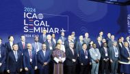 Minister of Transport H E Jassim Saif Ahmed Al Sulaiti (third left, front row) with other delegates at the ICAO conference in Seoul, South Korea.